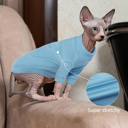 PUMYPOREITY Cat Clothes, Stretchy Cat Shirt, Cat Sweater - Image 3