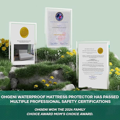 OhGeni 100% Waterproof Mattress Protector, Queen-Gray Size Mattress Pad - Image 8