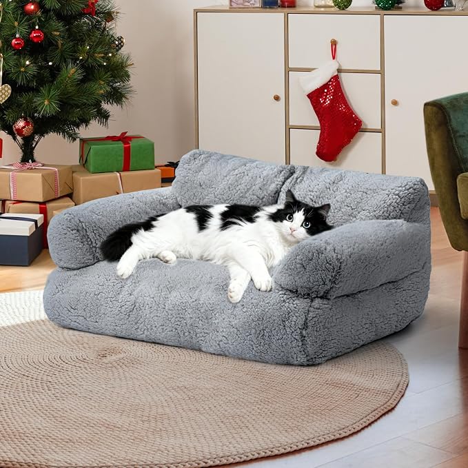 Large Cat Beds for Indoor Cats, Dog Couch Bed, Cute Cat Couch Sofas for Less by FURMORENE