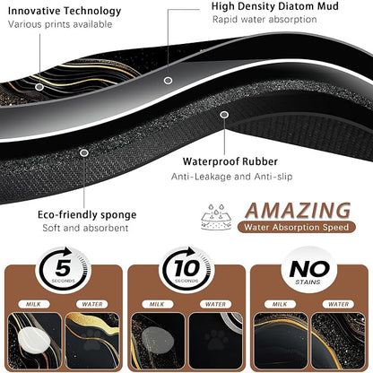 Marble Pet Feeding Mat, Non-Slip Rubber Backing Mat, Cat Dog Accessories - Image 3