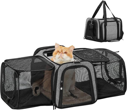 Petsfit 17" x 11" x 11" Airline-Approved Expandable Pet Carrier, 2X Square by Petsfit