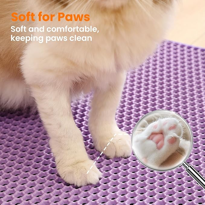 Jumbo Cat Litter Mat, 46x26 Inches Double Layer Honeycomb Litter Trapping Mat - Image 7