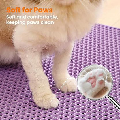 Jumbo Cat Litter Mat, 46x26 Inches Double Layer Honeycomb Litter Trapping Mat - Image 7