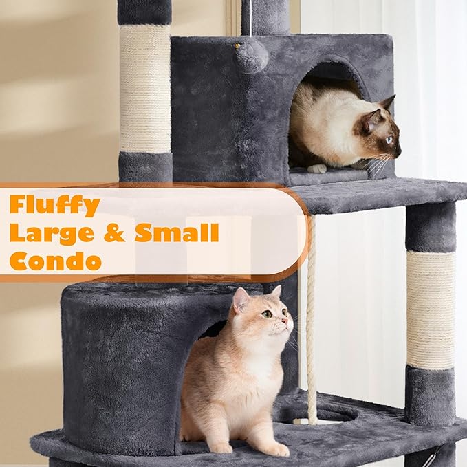 Yaheetech 62.5inches Cat Tree Cat Tower Cat Condo - Image 4