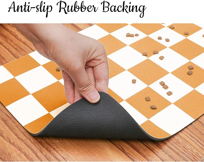Ralxion Checkered Dog Feeding Mat, Absorbent Mats - Image 6