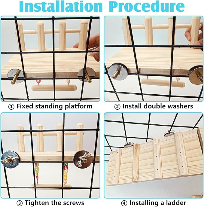 Hamiledyi 17Pcs Parrot Swing Toys Perches Platform - Image 7