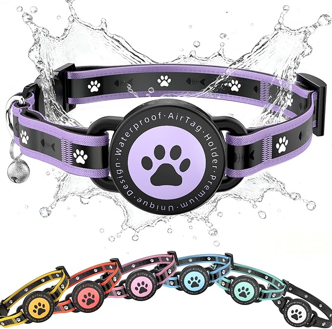 Airtag Cat Collar Breakaway, Reflective Cat Collar by Unknown