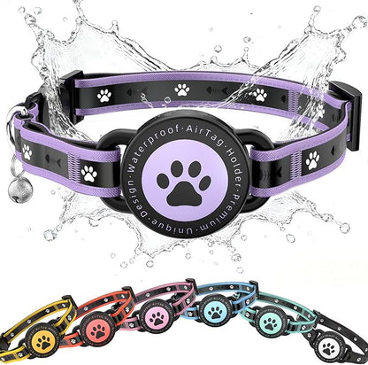 Airtag Cat Collar Breakaway, Reflective Cat Collar by Unknown