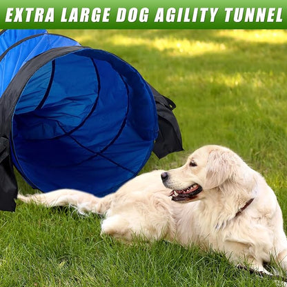 28 in 10 Foot Blue Extra Large Dog Agility Tunnel - Image 7