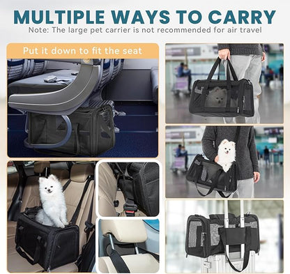19 x 12 x 12 Large Cat Car Carrier – Roomy Escape-Proof Cat Car Seat - Image 3