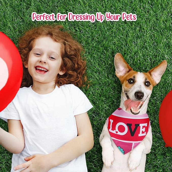 Chunful 50 Pcs Valentine's Day Dog Bandana Bulk - Image 7