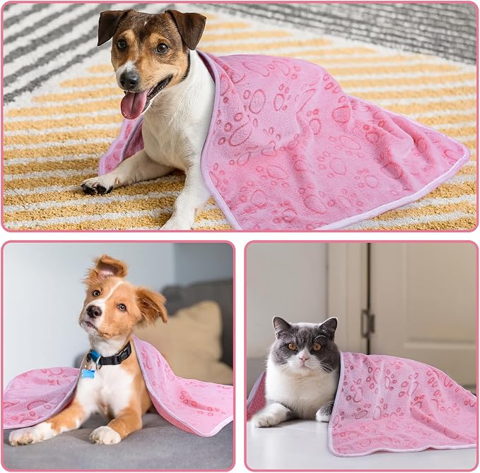 Dono 1 Pack 3 Dog Blankets, Soft Fluffy Fleece Pet Blanket Warm Sleep Mat Paw - Image 7