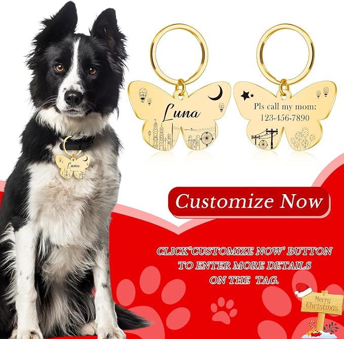Custom Butterfly Dog Tag - Image 2