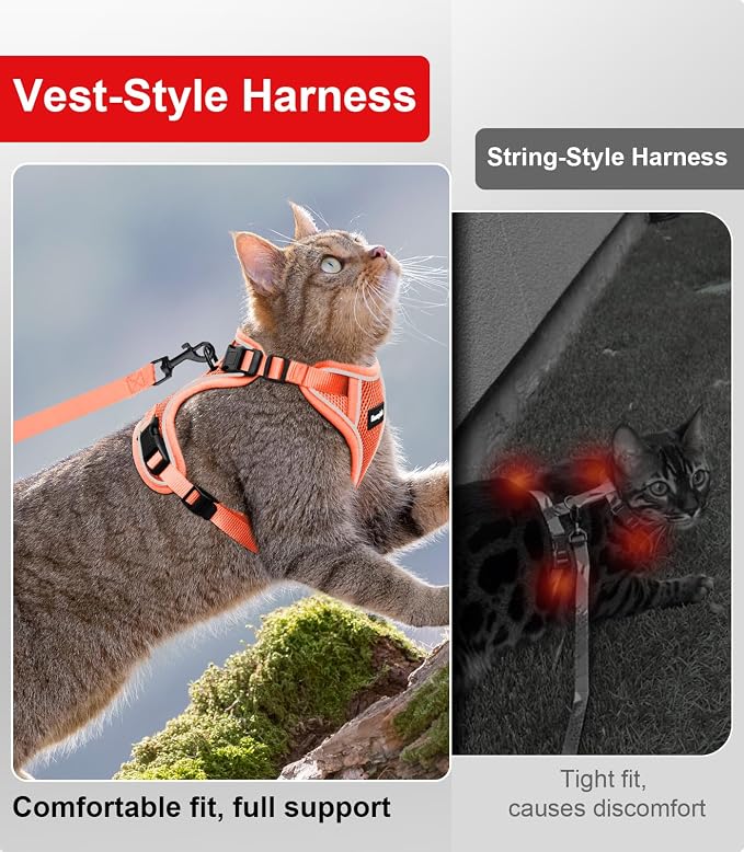 Cat Harness and Leash for Walking Escape Proof Soft Adjustable Cat Leash - Image 7