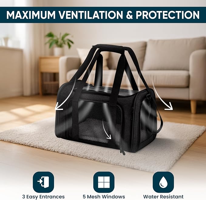 Pet Travel Carrier Bag – Airline Approved Soft-Sided Dog & Cat Carrier - Image 4