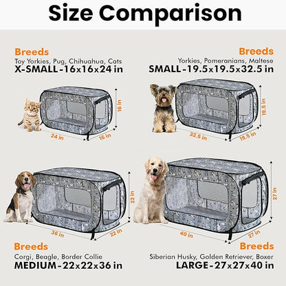 Beatrice Home Fashions Portable, Collapsible, Pop Up Kennel Travel Cat and Dog - Image 3