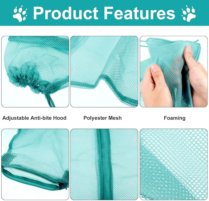Patelai 5 Pcs Cat Bathing Bag Set Cat Grooming Bag Adjustable Pet Shower Net - Image 5