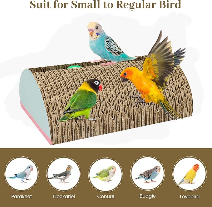 Parrot Cardboard Toy with Jingle Bells Bird Cage Perches Toy - Image 6