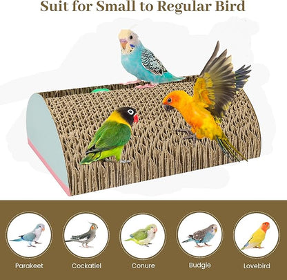 Parrot Cardboard Toy with Jingle Bells Bird Cage Perches Toy - Image 6
