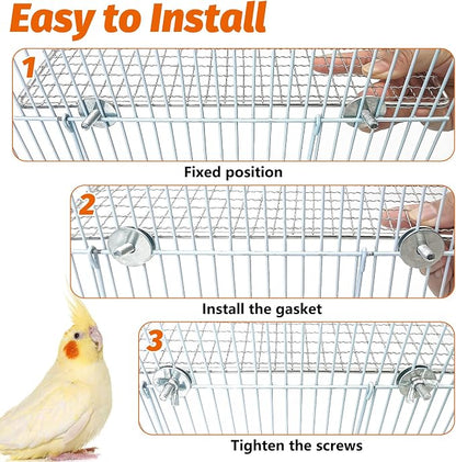 BNOSDM 2 Pack Bird Perch Platform Stainless Steel Birds Perches Parrot Shelf - Image 6