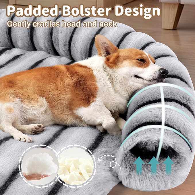 Large Dog Couch Bed, Fluffy Washable Couch Protector - Image 2