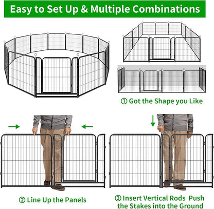 Dog Playpen Outdoor Extra Wide 16 Piece Panels Heavy Duty Dog Fence 32" Height - Image 9