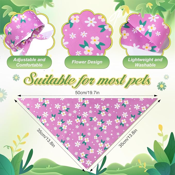 Weewooday 50 Pcs Spring Dog Bandanas Bulk - Image 3