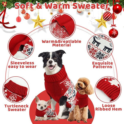 Dog Christmas Sweater, Soft Warm Pet Clothes Coat - Image 3