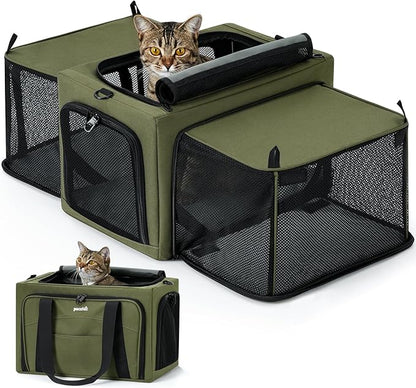 Pecute Cat Carrier Expandable, Stable Pet Carrier by pecute