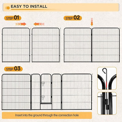 BestPet Indoor Dog Playpen, 40inch 16 Panels Dog Pen Fence Outdoor Pet Playpen - Image 5