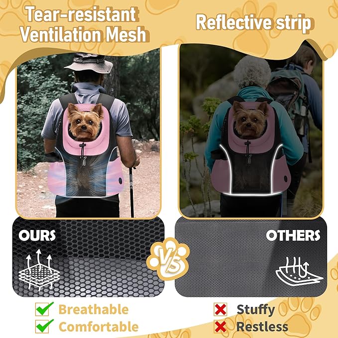 WOYYHO Pet Dog Carrier Backpack Small Dog Front Backpack Ventilated Mesh Dog - Image 2