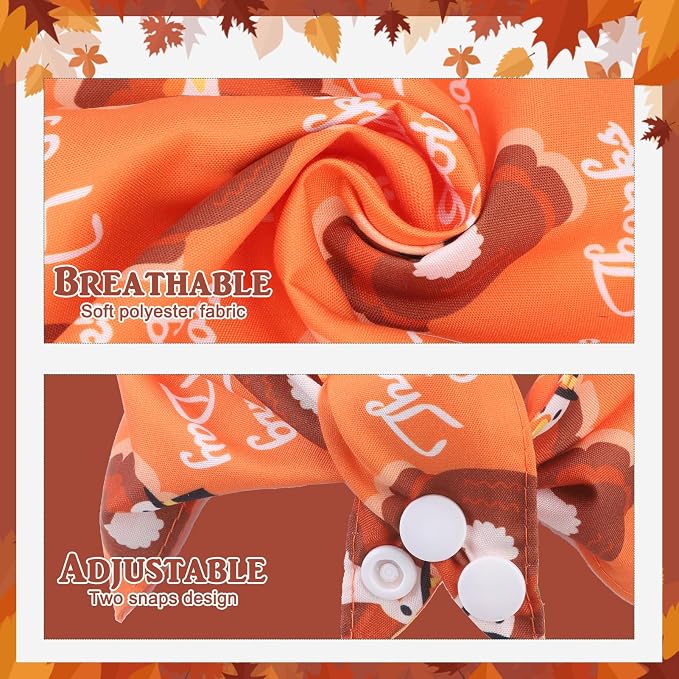 PAWCHIE Thanksgiving Dog Bandanas 4 Pack, Reversible Dogs Triangle Scarf Bibs - Image 4