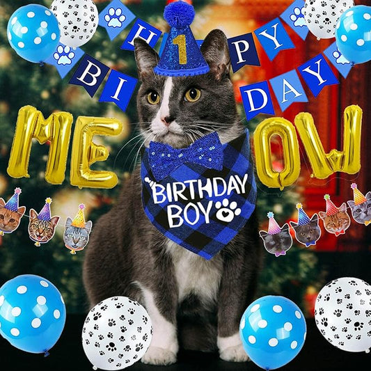STMK Cat Birthday Party Supplies, Cat Birthday Hat - Image 2