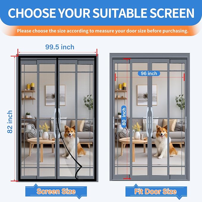 Upgraded PET Mesh Magnetic Screen Door, Stronger Than Fiberglass and Polyester - Image 2