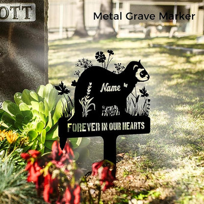 Personalized Metal Ferret Memorial Stake – Custom Pet Grave Marker Tombstone - Image 3