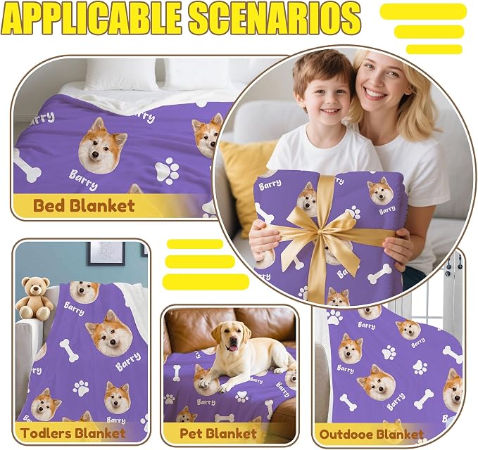 Personalized Paw Print Dog Blanket - Image 6