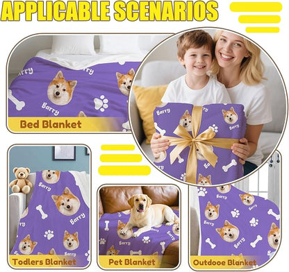Personalized Paw Print Dog Blanket - Image 6