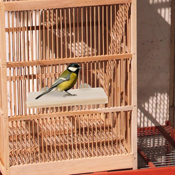 2PCS Bird Perch Platform Flat, 5.9 × 3.14 Inches Bird Cage Platform Birds Perch - Image 5