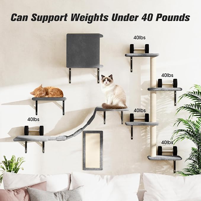 COZIWOW Wall Mounted Cat Furniture, Cat Wall Shelves and Perches, Floating Cat - Image 7