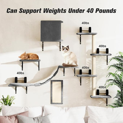 COZIWOW Wall Mounted Cat Furniture, Cat Wall Shelves and Perches, Floating Cat - Image 7