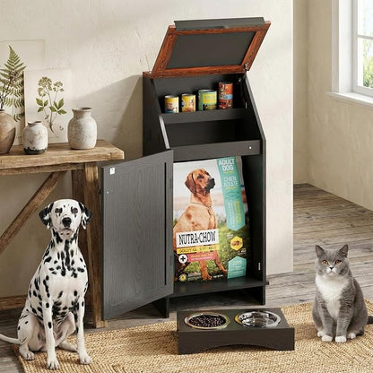 Flip-Top Dog Feeding Station, Dog Food Cabinet - Image 6