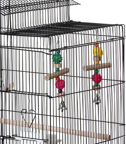 39-Inch Roof Top Bird Cage Large Flight Parrot Cage w/Toys - Image 5