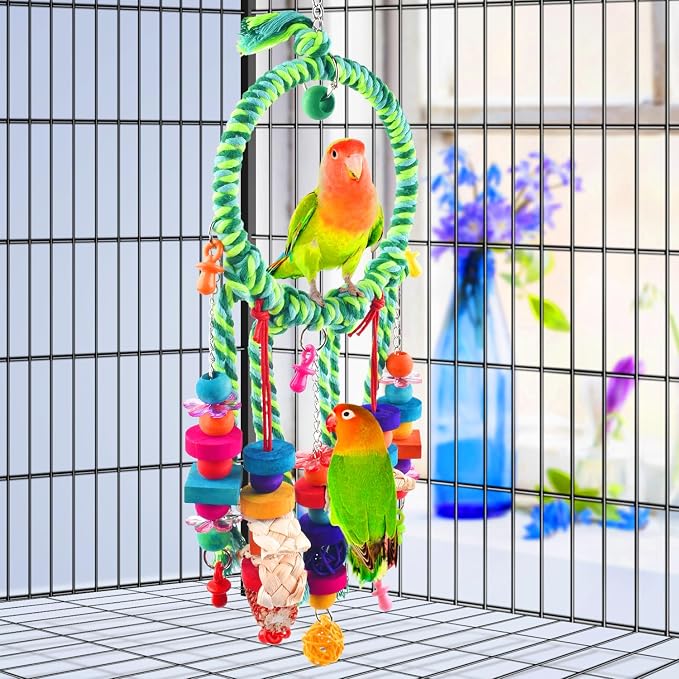 KATUMO Bird Toys, Parakeet Swing Parrot Perch Cockatiel Shredding Toys Conure - Image 6