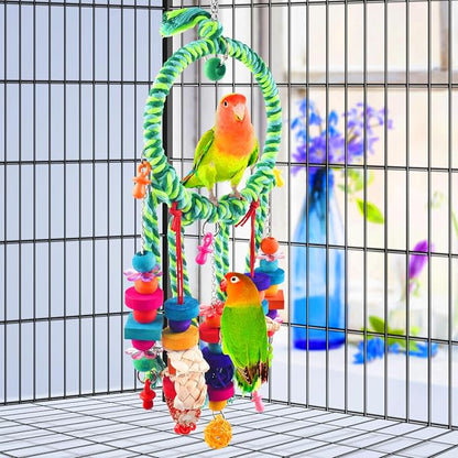 KATUMO Bird Toys, Parakeet Swing Parrot Perch Cockatiel Shredding Toys Conure - Image 6