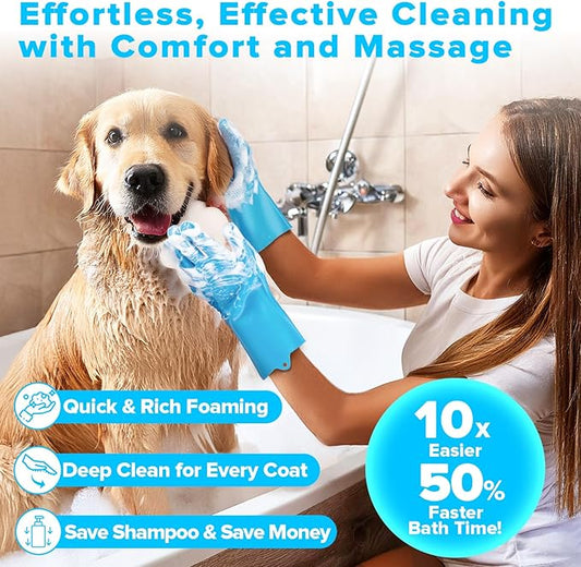 6PCS Pet Grooming Kit for Dogs, Cats and Horses | Dog Washing Gloves | Dog Bath - Image 2