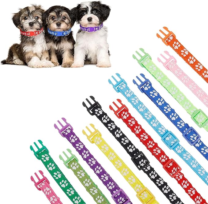 12 Pack Puppy Collars for Litter, Adjustable Puppy ID Collars Soft Nylon - Image 5