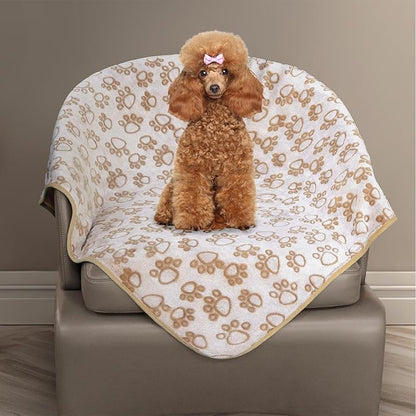 Stuffed Small Beige Premium Soft Dog Blanket, by STUFFED