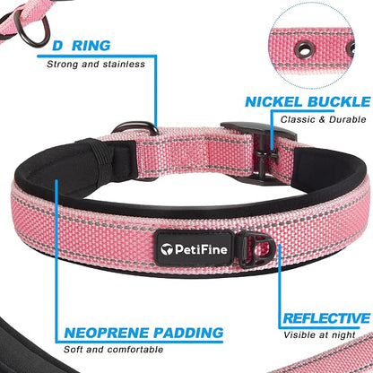 PetiFine Dog Collars for Small Dogs, Neoprene Padded Dog Collar, Reflective - Image 3