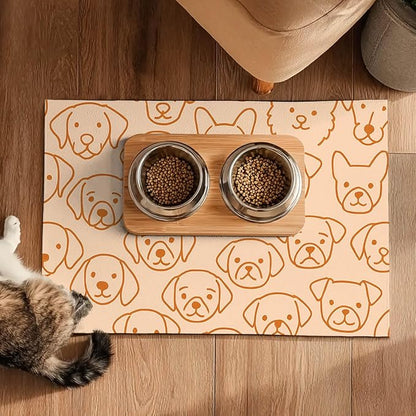Pet Feeding Mat with Colorful Polka Dot Pattern Design 24" x 16" Dachshund - Image 5