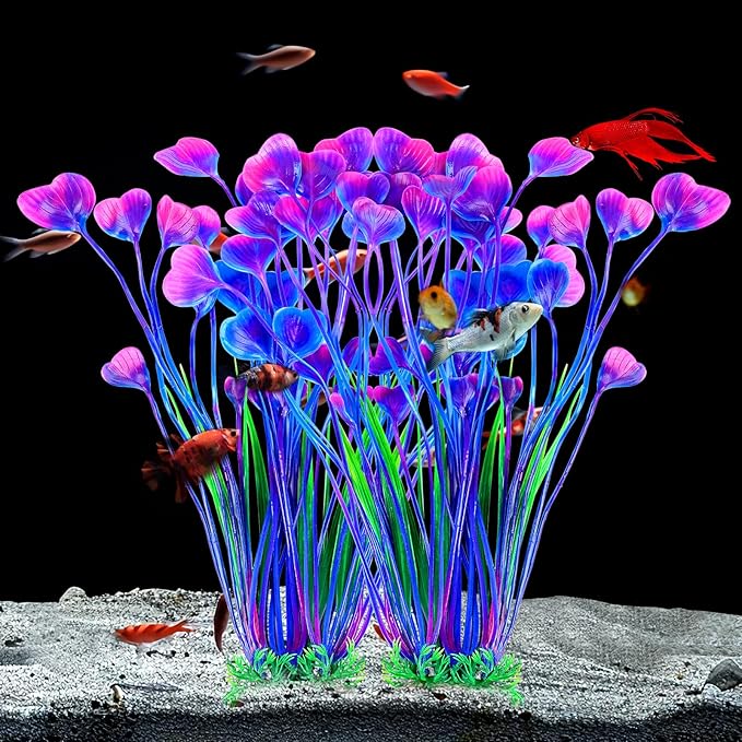 AQUANEAT Artificial Fish Tank Plants, Plastic Aquarium Accessories Large - Image 4
